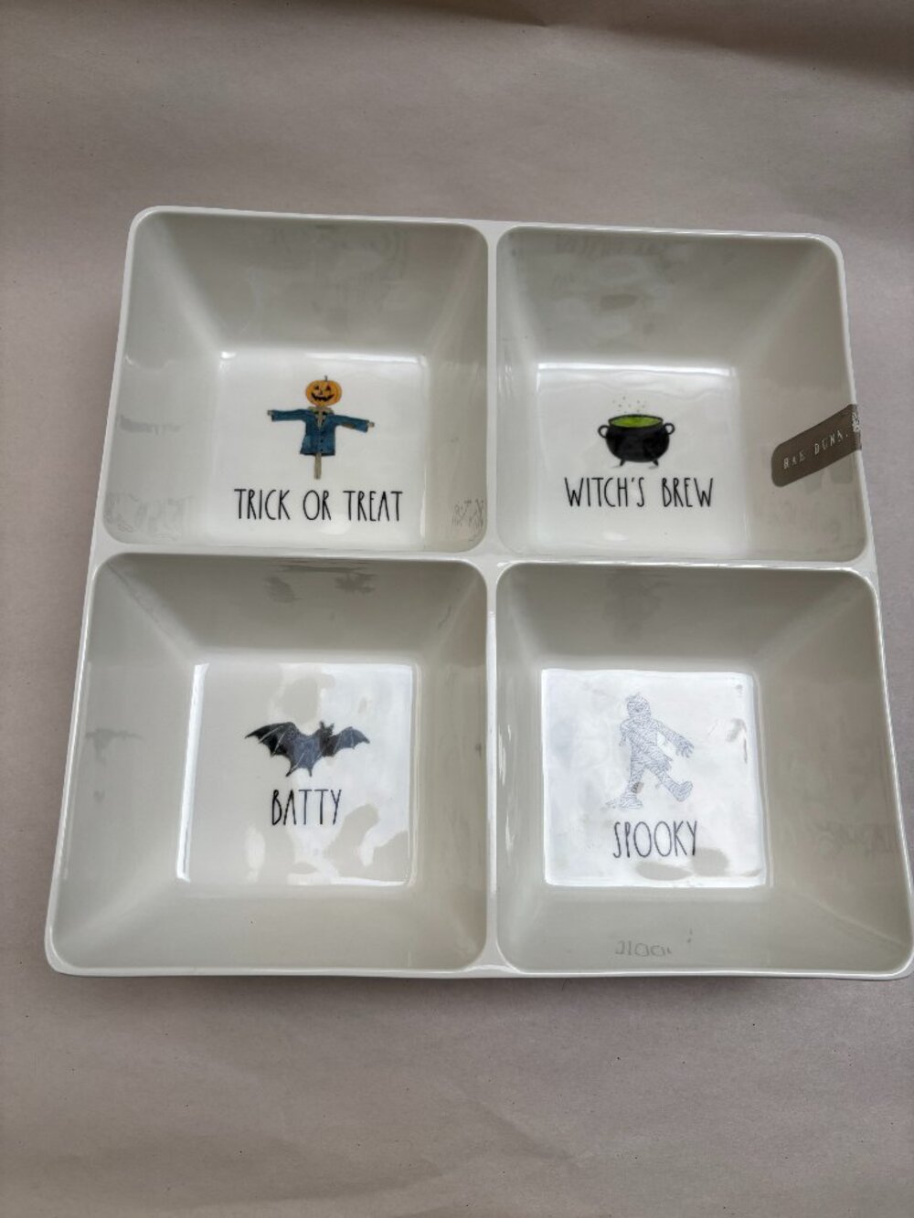 🦇 RAE DUNN Halloween Themed Melamine Divided Tray🦇